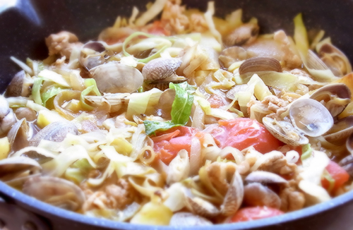 アサリと豚肉のスープ